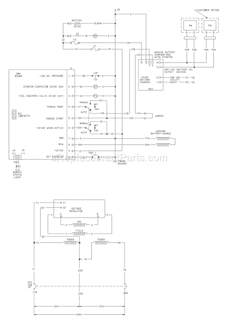 Page E Diagram and Parts List for 1897-0  Briggs and Stratton Generator